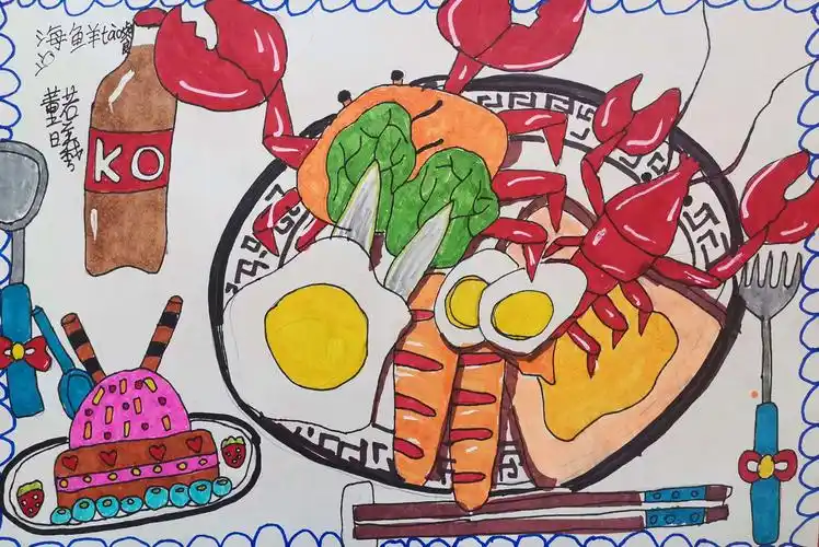 2020年艺馨美术学校名仕综提班6轮作品《舌尖上的美食》