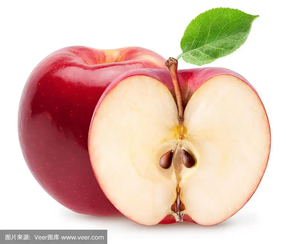 背景分离,白色,红色,苹果,一半的