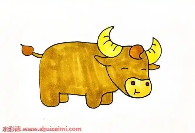 画一头牛 - 公牛简笔画教程老黄牛简笔画大黄牛简笔画的画法步骤图