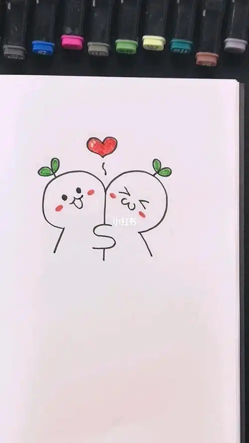 简笔画表情包萌表情爱的抱抱可爱