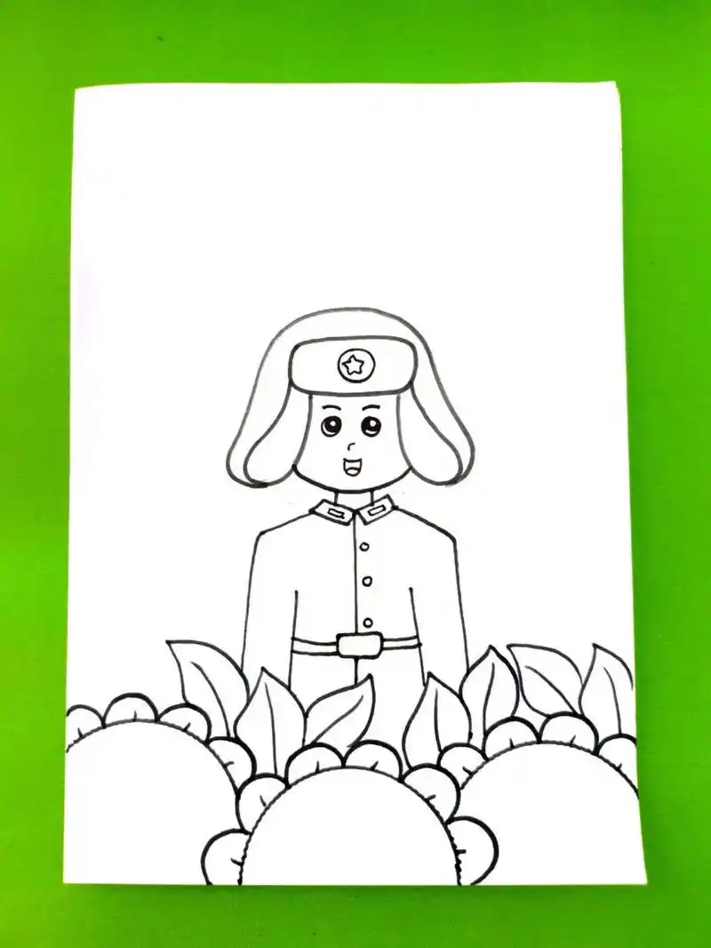 雷锋简笔画 学习雷锋好榜样,忠于革命忠于党,雷锋简笔画