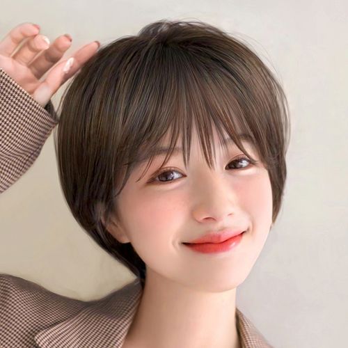 假发短发女夏季全头套真人发丝仿真自然减龄假发套真发网红波波头