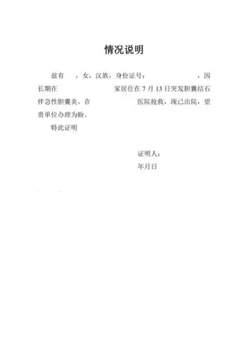 报销医药费情况说明