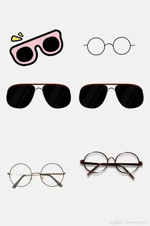 墨镜免抠元素卡通眼镜模板下载-编号1989182-众图网