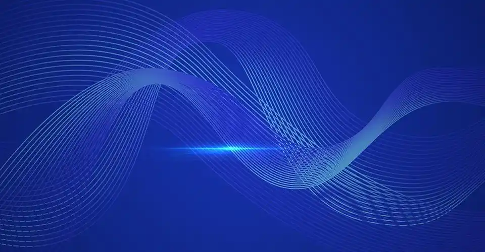 蓝色线条波浪背景矢量素材免抠