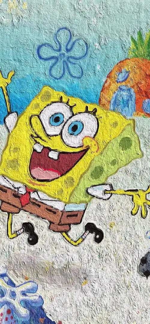 海绵宝宝卡通涂鸦高清手机壁纸