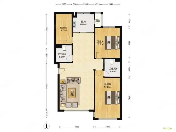 新世纪花园三组团采光充足南北通透