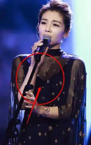 刘涛穿深v礼服突然双手包住胸网友估计是肩带又掉了