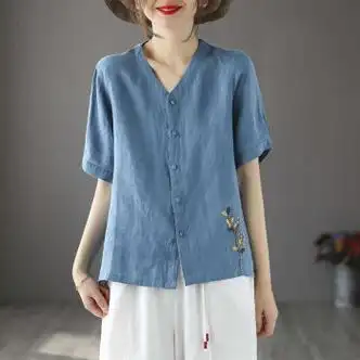 服饰内衣>女装>中老年女装>模述>模述夏天中年女装棉麻女装亚麻高档小