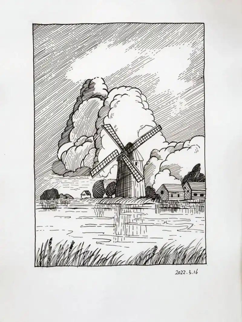 黑白画——风景9宫格 近两个月喜欢的风景系列 特别喜欢临摹这种风格