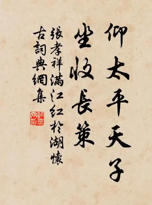 张孝祥仰太平天子,坐收长策书法作品欣赏