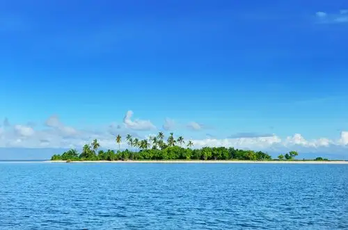 椰树小岛风景摄影图片