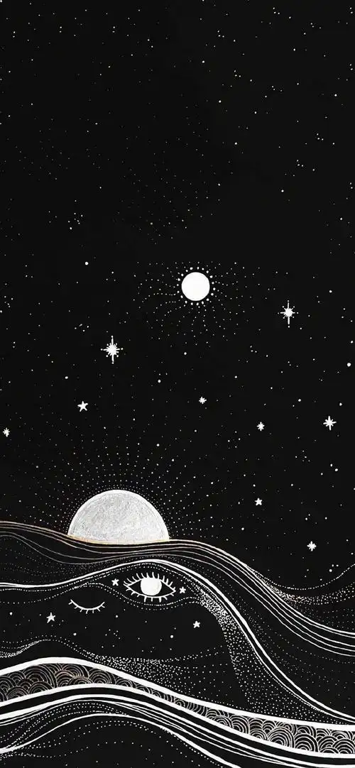 黑色壁纸渐变纯色/手绘壁纸/聊天背景/小清新ins/油画插画/锁屏壁纸