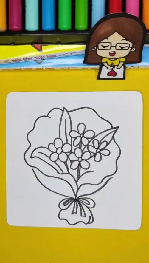 简笔画#画一束会治愈的花