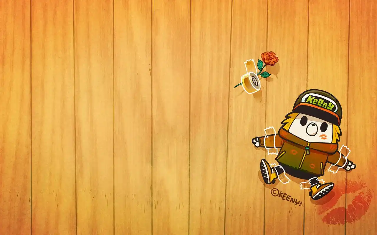 可爱手绘卡通男孩keeny宽屏电脑桌面壁纸下载