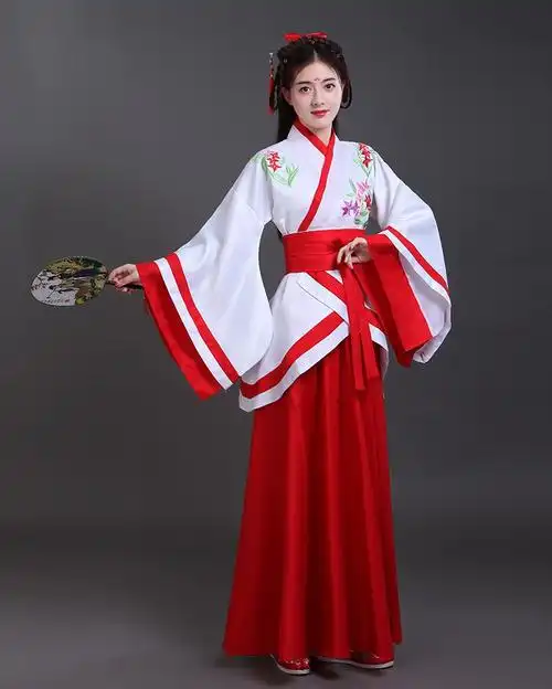 古装演出服唐装改良汉服女兰花曲裾贵妃夫人角色民族服装