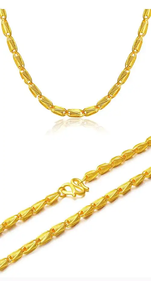 黄金项链男 9999足金 麦穗项链 粗大金链子纯金 男款素链吊坠佩链