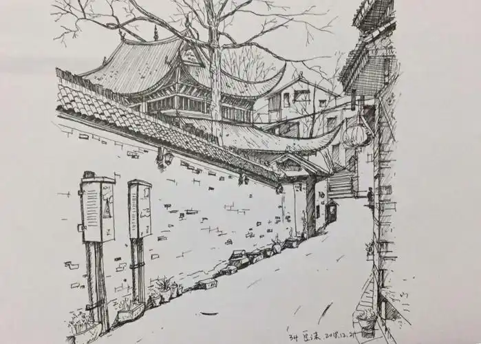 建筑风景写生学习-黑白线的魅力