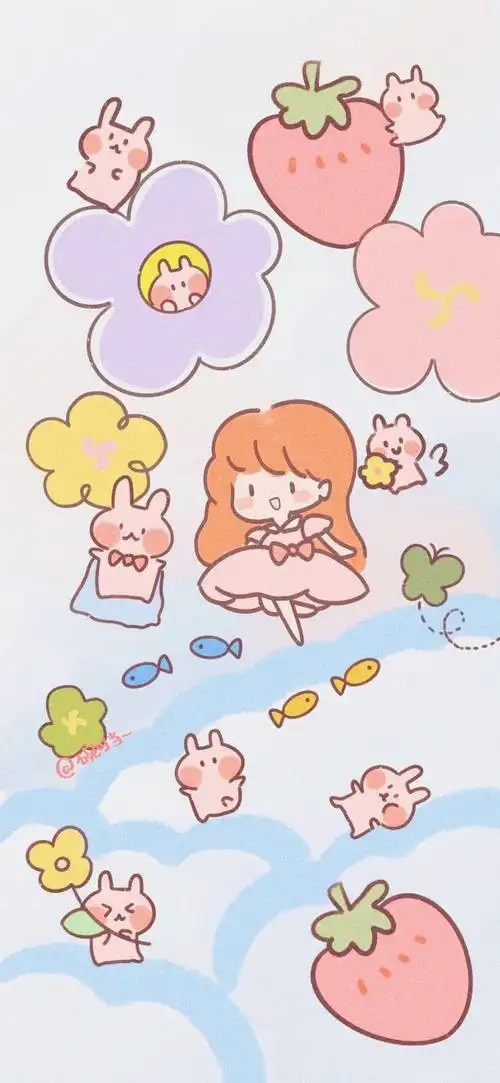 少女心壁纸 - cr:@见水印插画 素材 ins … - 堆糖,美图壁纸兴趣社区