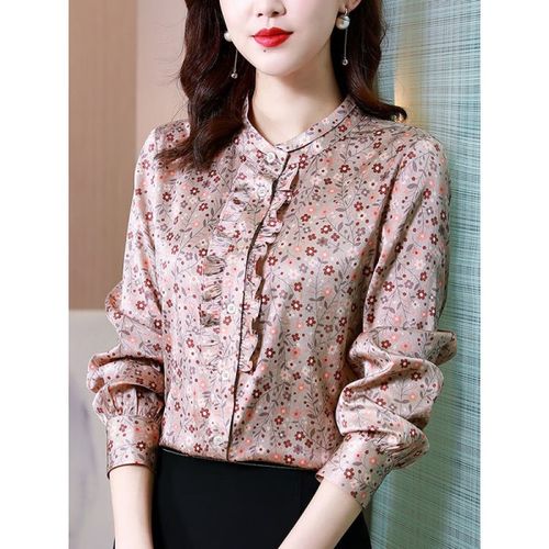 【特价捡漏】高档轻奢品牌真丝衬衫女2022新款春秋长袖中年女洋气上衣