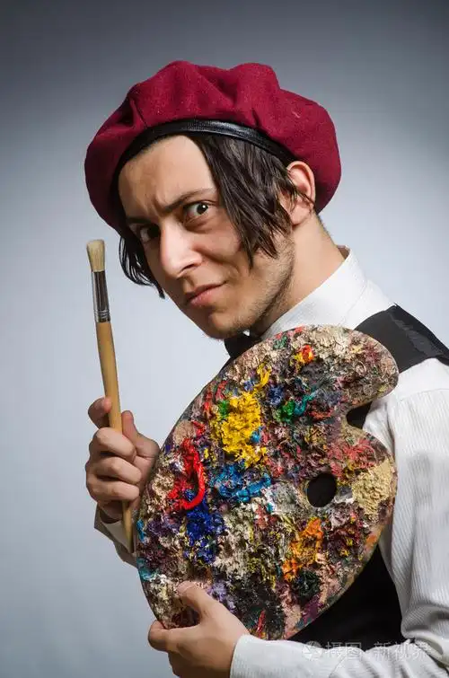 滑稽艺术家在黑马工作室照片-正版商用图片0n3i81-摄图新视界