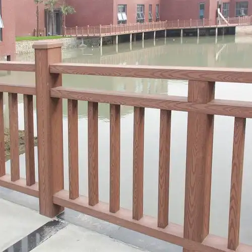 户外景观塑木护栏栈道平台防裂防腐木塑扶手栏杆公园水上凉亭护栏