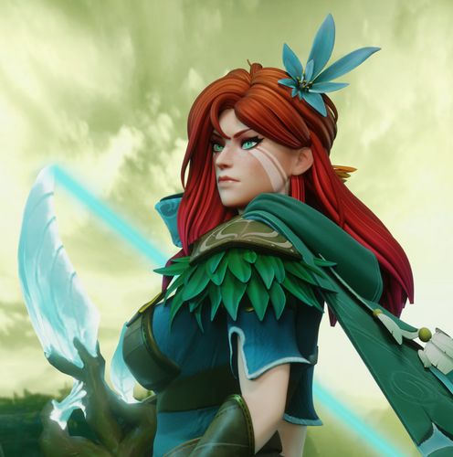 次世代blender角色模型 pbr欧美魔幻漫画风行者至宝dota2带骨骼