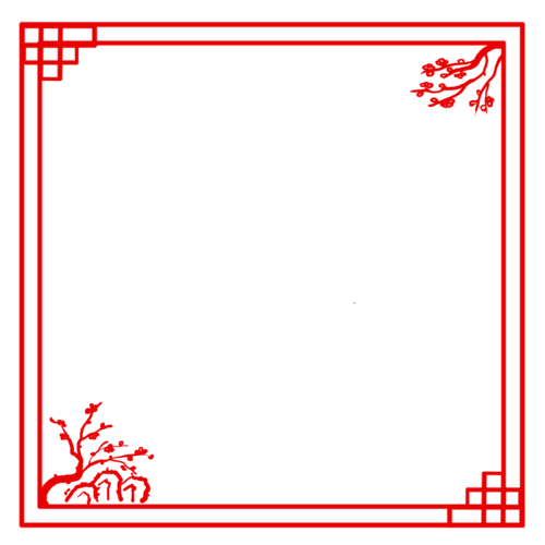 卡通手绘方形剪纸边框图片