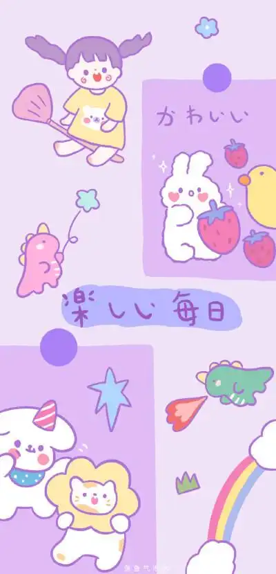 壁纸 全屏 可爱 卡通 手机背景 聊天背景 -转自vb:鱼鱼气泡水