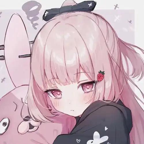 粉色系列小仙女动漫头像礼貌拿图哟