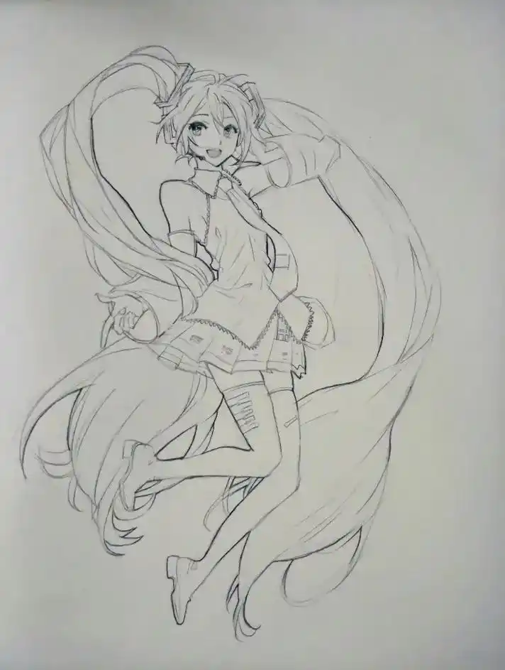 动漫人物绘画 #初音未来 #图片来自网络 #miku - 抖音