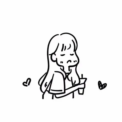 铅绘黑白系列动漫女头线条头像