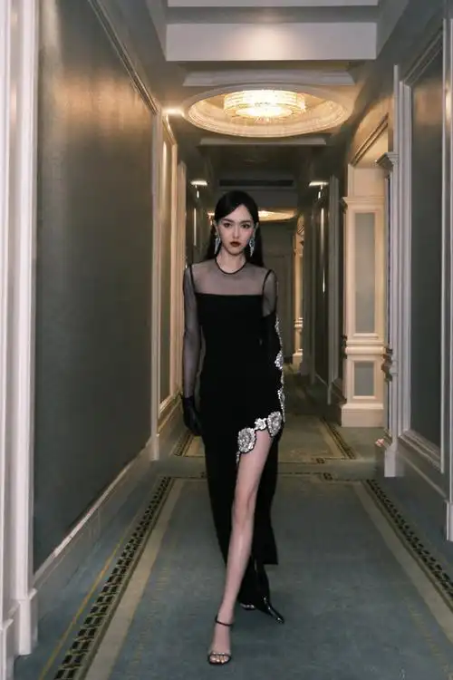 唐嫣开叉长裙冷艳性感写真图片17