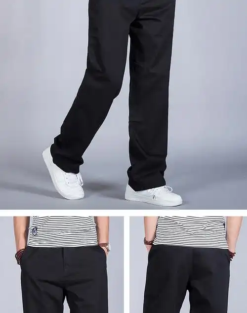 中老年人加肥加大男裤宽松裤夏季弹力休闲裤男宽松直筒阔腿裤码中年