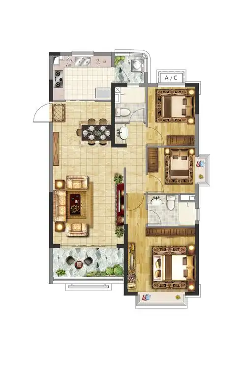 l26-d(118㎡,三室两厅两卫)