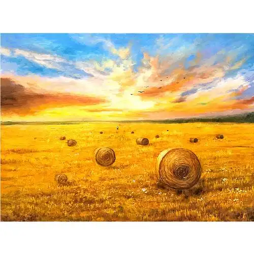 司秀丽《大丰收》布面油画