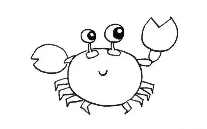 小螃蟹动物简笔画