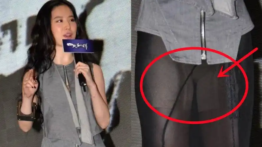 刘亦菲太奔放了!穿蕾丝透视裙露肉色底裤,网友:形状都看到了!
