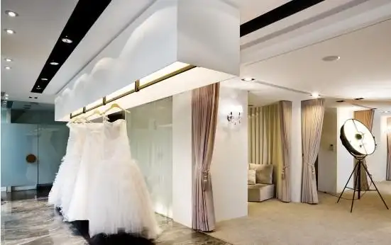 上海高档婚纱摄影工作室装修,婚纱展区设计效果图一
