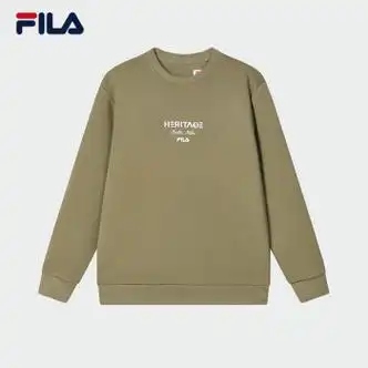 斐乐男子针织套头卫衣2024春新款运动字母长袖休闲圆领上衣 蕉咖色-dg