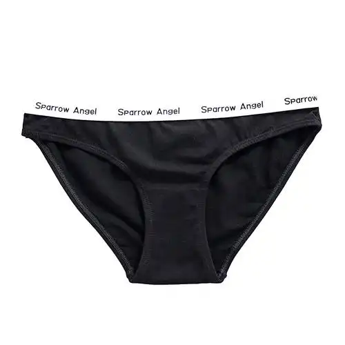 女运动风纯棉黑白字母宽边中性少女士三角裤低腰健身欧美潮牌内裤