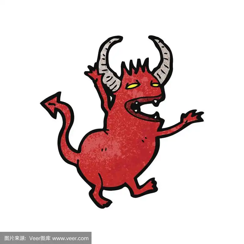 恶魔,卡通,可爱的,矢量,图像