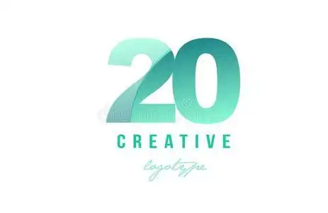 20绿色的彩色粉笔梯度数字数词数字标识偶像设计照片