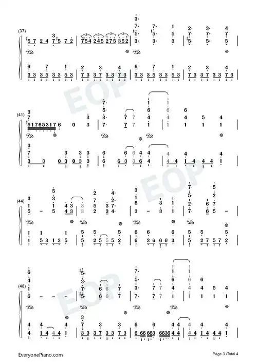 暗影刺客-伍六七之玄武国篇op双手简谱预览3