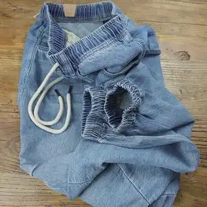 夏季薄款天丝松紧腰男士束脚牛仔裤补丁破洞贴布水洗哈伦裤九分裤