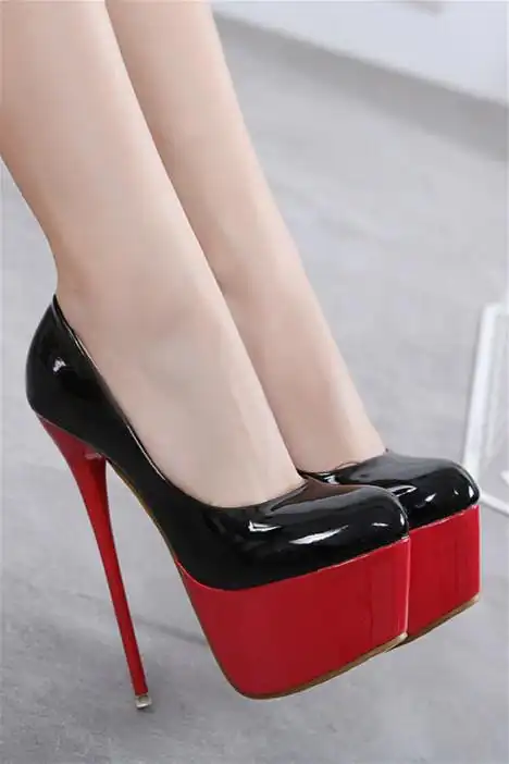 恨天高16厘米欧美范性感夜店漆皮细跟单鞋防水台夜店舞台走秀鞋