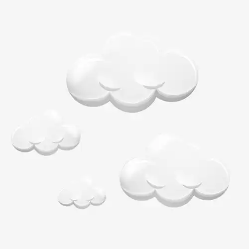 可爱白色云朵绘画素材