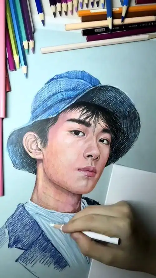 彩铅画易烊千玺