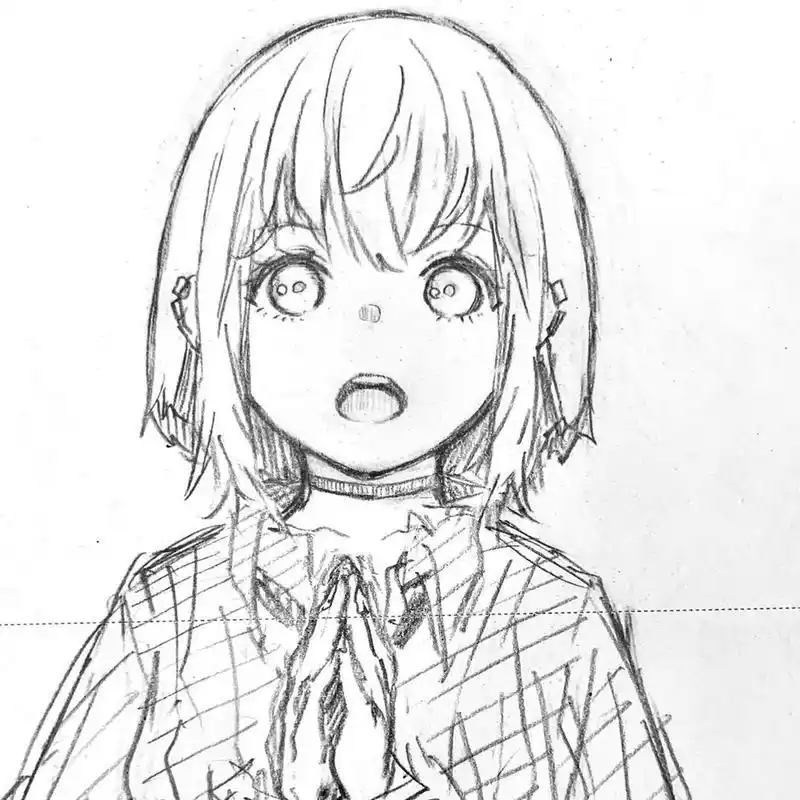 二次元女生头像线稿素材 ins:null7llun