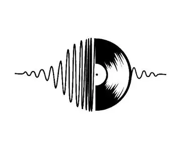 手绘音乐黑色唱片素材